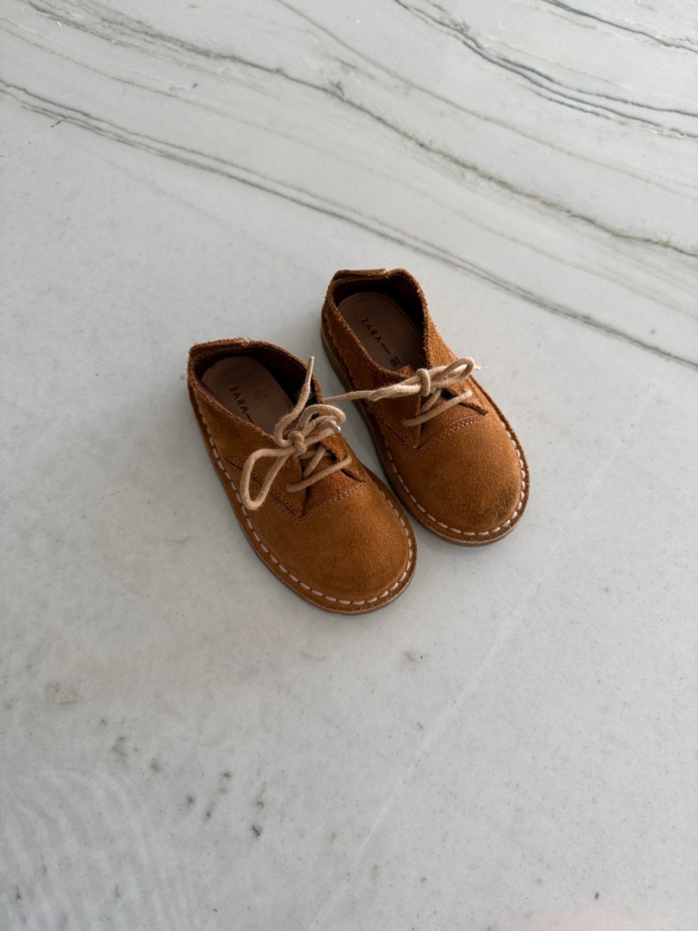 Zara Baby Suede Dress Shoes in Brown